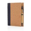 Cuaderno espiral de corcho con bolígrafo promocional